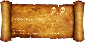 Potocsik Patrik névjegykártya